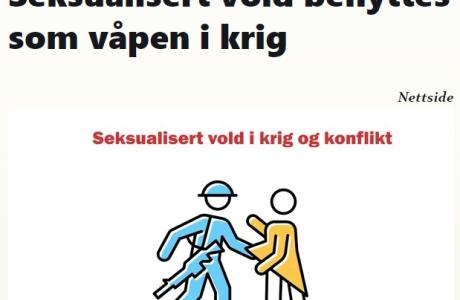 Foto nyhetsside Seksualisert vold benyttes som våpen i krig 